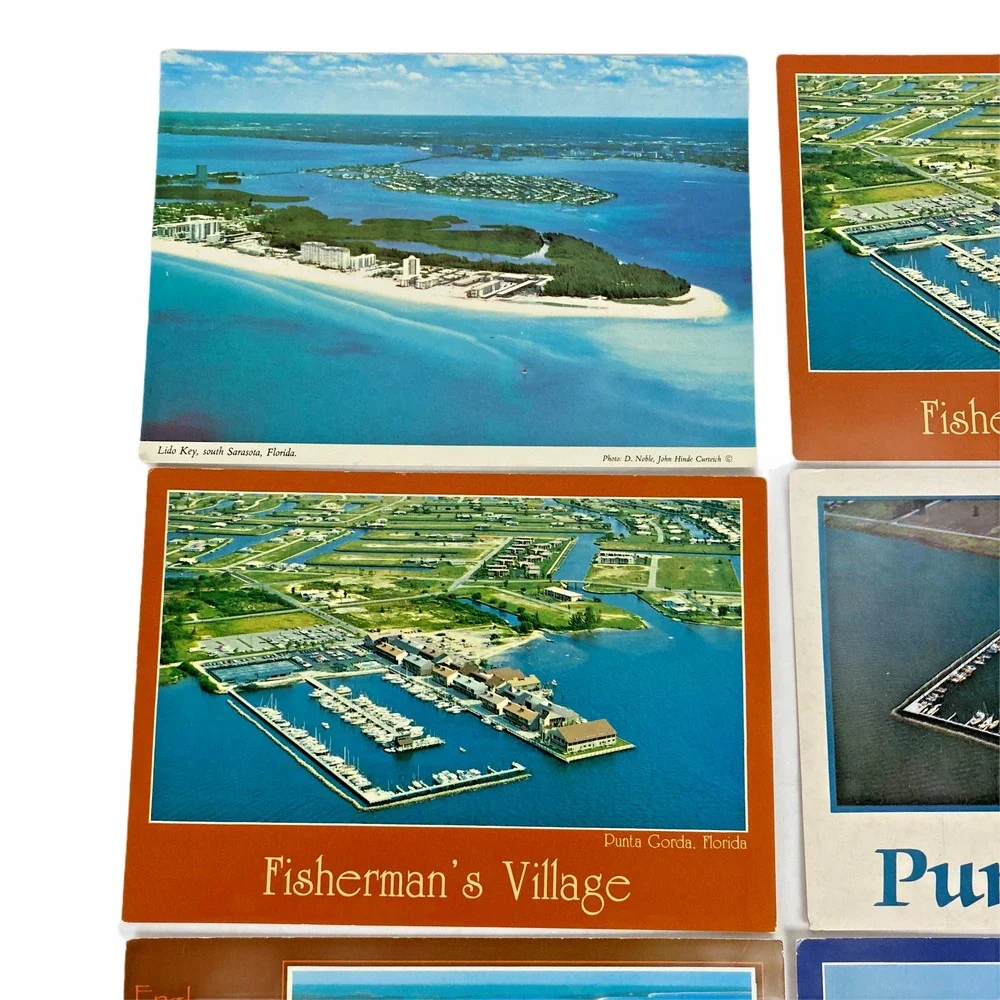 Vintage Postcard Lot Of 8 Old Aerial Suncoast Of Florida FL Views Unused‎
